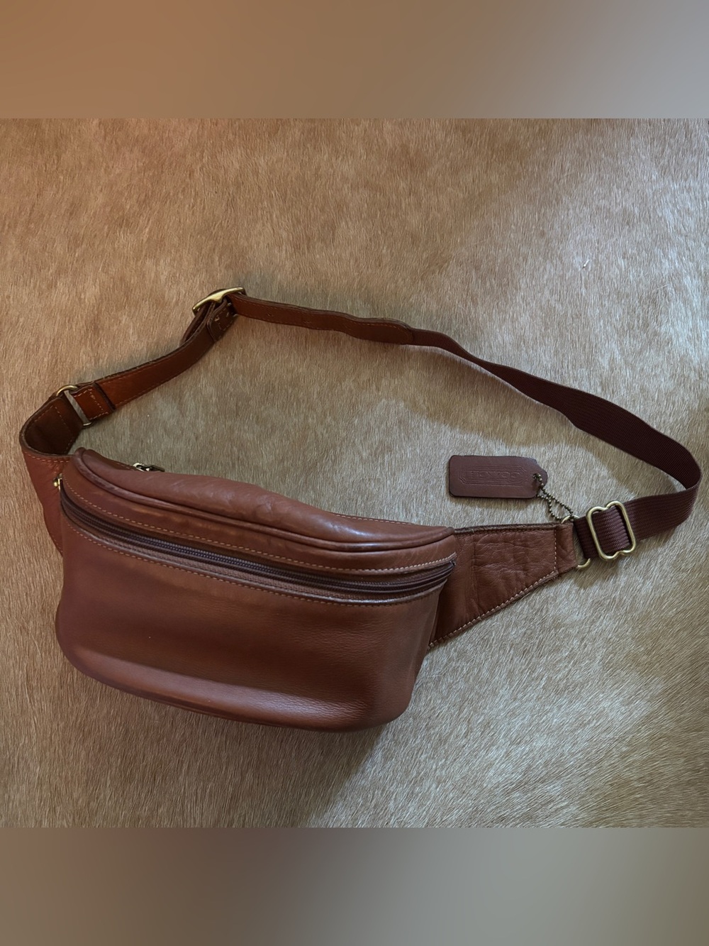 Vintage Coach Canteen waist Pouch British tan Fanny pack sling bag 0515